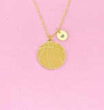 Gold Basketball Charm Necklace, Large Charm, Basketball Player Team Gifts, N5803