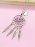 Silver Dreamcatcher Charm Necklace, Dreamcatcher Charm, Dream Catcher Charm, Dreamer Gift, Personalized Gift, N994