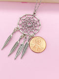 Silver Dreamcatcher Charm Necklace, N1009