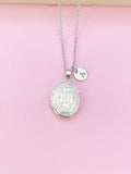 Silver Small Oval Locket Necklace, N3467