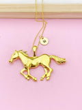 Horse Necklace, Gold Running Horse Jewelry, Personalized Gifts, N4652