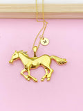 Horse Necklace, Gold Running Horse Jewelry, Personalized Gifts, N4652