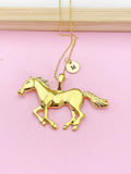 Horse Necklace, Gold Running Horse Jewelry, Personalized Gifts, N4652