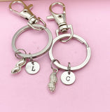 Silver Peanut Charm Keychain, Set of 2, N1435D