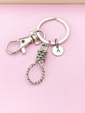 Silver Lasso Keychain, Knot Charm, Rope Charm, Lasso Charm, Gothic Jewelry, Occult Jewelry, Halloween Gift, N3754