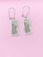Silver Computer Keyboard Charm Earrings, N5804