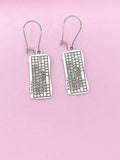 Silver Computer Keyboard Charm Earrings, N5804