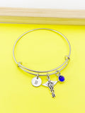 Veterinarian Caduceus Charm Bracelet, Initial, Vet Tech Graduation Gift