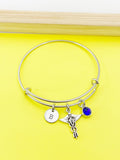 Veterinarian Caduceus Charm Bracelet, Initial, Vet Tech Graduation Gift
