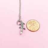 Silver Alligator Charm Necklace, Alligator, Crocodile, N1892A