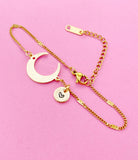 Gold Crescent Bracelet, Half Moon, N3861