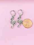 Silver Flamingo Charm Earrings, N5298A