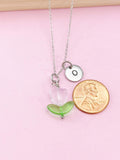 Silver Pink Tulip Necklace, Tulip Charm, Gardening Gifts, Personized Birthday Gifts, N5303H