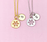 Silver or Gold Snowflake Charm Necklace, N2183A