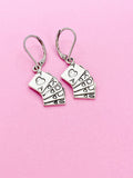 Silver Poker Playing Card Charm Earrings, N4629