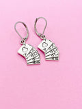 Silver Poker Playing Card Charm Earrings, N4629
