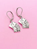 Silver Poker Playing Card Charm Earrings, N4629