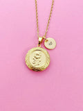 Gold Daisy Flower Locket Necklace, Love, Keepsake Photo Frame, N4049