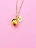 Gold Peach Charm Necklace, N832