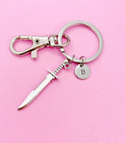 Silver Dagger Charm Keychain, Sword Keychain, N3617