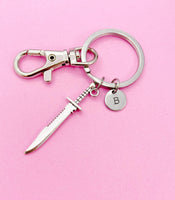 Silver Dagger Charm Keychain, Sword Keychain, N3617