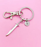 Silver Dagger Charm Keychain, Sword Keychain, N3617