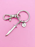 Silver Dagger Charm Keychain, Sword Keychain, N3617