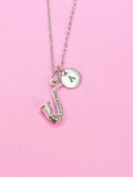 Silver Saxophone Charm Necklace, N1367