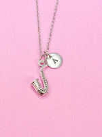Silver Saxophone Charm Necklace, N1367