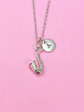 Silver Saxophone Charm Necklace, N1367