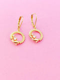 Gold Dolphin Charm Earrings, Birthday Gift, N5218