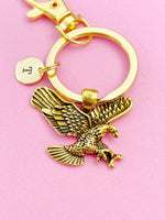 Gold Flying Eagle Charm Keychain, N3669C