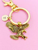 Gold Flying Eagle Charm Keychain, N3669C
