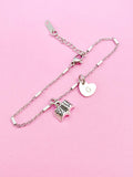 Silver Open Book Charm Bracelet, Book Lover Gift, N916B