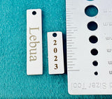 Personalized Date, Year, Name Tag, Engraving Charm.