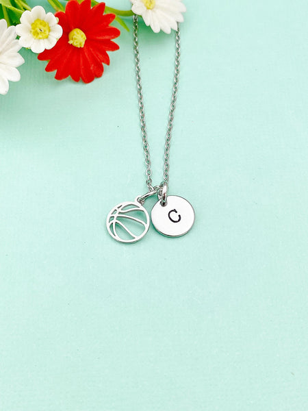 Silver Basketball Charm Necklace, N5783A