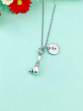 Silver Bowling Pin Charm Necklace, N803A