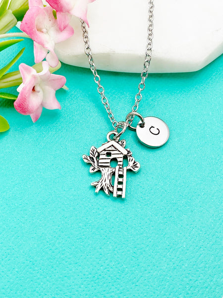 Silver Treehouse Charm Necklace, N4370