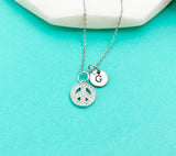 Silver Peace Sign Charm Necklace,