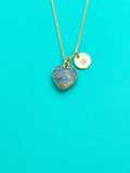 Gold Natural Labradorite Necklace, N3455