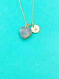 Gold Natural Labradorite Necklace, N3455