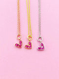 Gold Tiny Heart Charm Necklace, N2347B