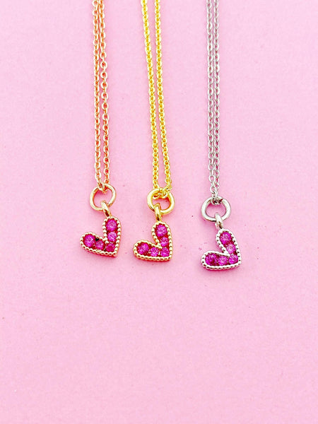 Gold Tiny Heart Charm Necklace, N2347B