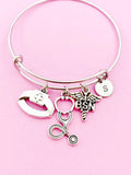 Silver Bachelor of Science Nursing BSN Charm Bracelet Gifts, N261B