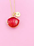 Gold Shell Locket Charm Necklace, N5277