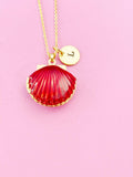 Gold Shell Locket Charm Necklace, N5277