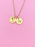Gold Lacrosse Charm Necklace, D208