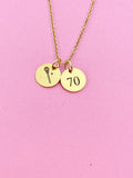 Gold Lacrosse Charm Necklace, D208