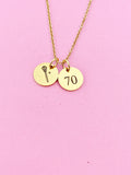 Gold Lacrosse Charm Necklace, D208