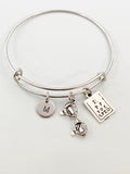 silver Eye Chart Reading Glasses Charm Bracelet, Eyeglasses, Eye Care Jewelry, N2233Z